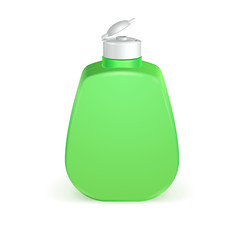 Opened Cosmetic Or Hygiene Green Plastic Bottle Of Gel
