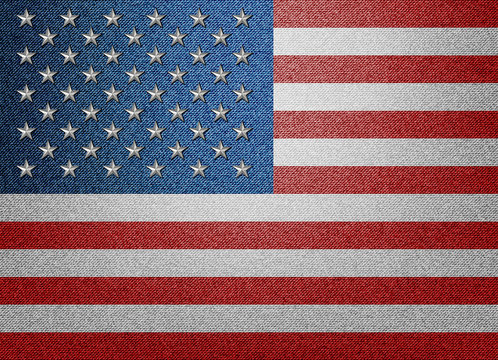 Denim USA flag with metal stars