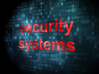 Protection concept: Security Systems on digital background