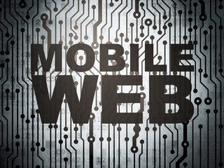 Web development concept: circuit board with Mobile Web