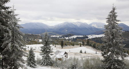 Winter Romanian landscape