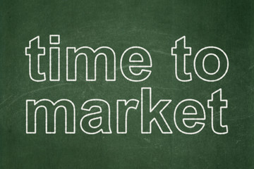 Obraz premium Timeline concept: Time to Market on chalkboard background