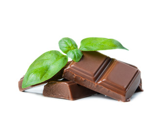 Chocolate bars with basil