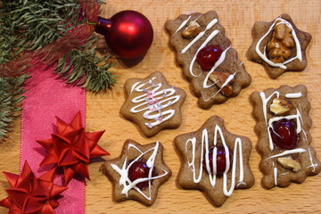 Lebkuchenplätzchen / Weihnachtsgebäck m Deko