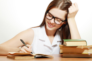 woman smiling eyeglasses