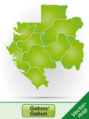 Grenzkarte von Gabun mit Grenzen in Grün