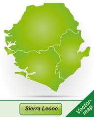 Grenzkarte von Sierra-Leone mit Grenzen in Grün