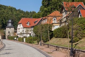 Fototapeta na wymiar Stolberg im Harz Altes Tor Rittergasse