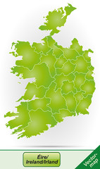 Grenzkarte von Irland mit Grenzen in Grün