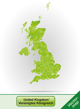 Grenzkarte von England mit Grenzen in Grün