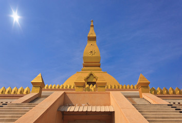 Golden pagoda mahamongkol bua in roiet Province Thailand