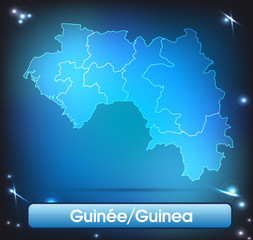 Guinea mit Grenzen in leuchtend einfarbig