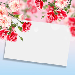 Postcard with elegant  flowers and empty  place for your text