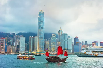Abwaschbare Fototapete Hong Kong Victoria Hafen