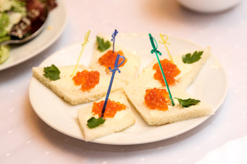 sandwiches are with caviar