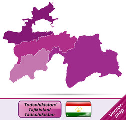 Tadschikistan mit Grenzen in Violett