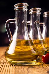 Composition of olive oils in bottles