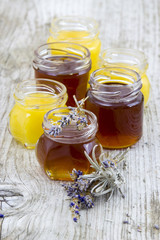 herbal honey with lavender flowers