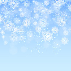 Naklejka na ściany i meble Blue christmas background with snowflakes vector