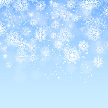 Blue christmas background with snowflakes vector