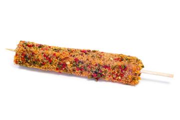 raw turkish spiced chicken meat skewer