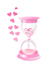 Песочные часы с сердечками вместо песка