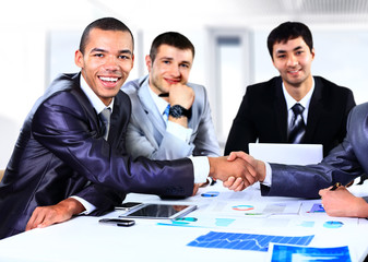 Business people handshake, businessmen hand shake