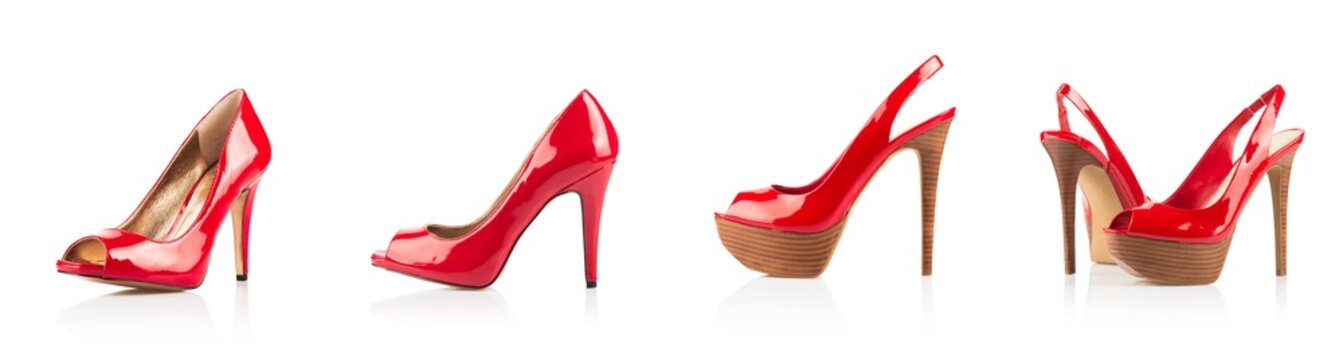 Red high heel shoes