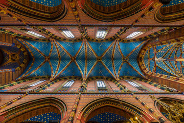 Cracovie, l& 39 église St Mary, le plafond