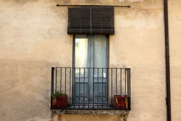 Fototapeta na wymiar classic vintage style european door and balcony