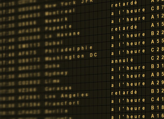 Ecrans destinations aéroport français
