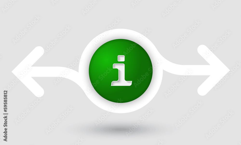 Poster abstract frame with two arrows and info mark