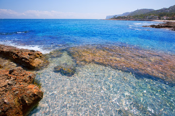 Fototapeta premium Denia Alicante Las rotas rocky beach in Spain