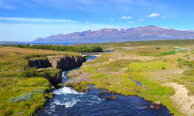 Fototapeta na wymiar Mountain river panorama.