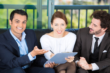 Businesspeople ready to sign a contract
