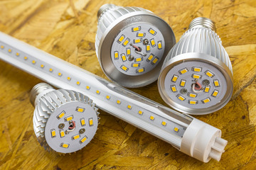 T8 LED tube and various chilled E27 bulbs