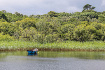 Ruderboot auf stillem See