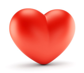 Red heart isolated on white