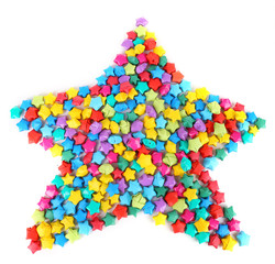 Paper stars with dreams isolated on white