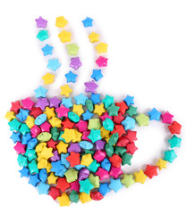 Paper stars with dreams isolated on white