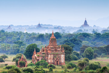 The Temples of bagan at sunrise, Bagan, Myanmar