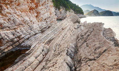 Landscape with Coastal rocks on Adriatic sea coast