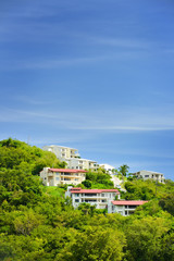 House and some trees in the St. Thomas mountains area