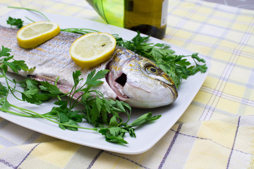 Fresh fish on plate