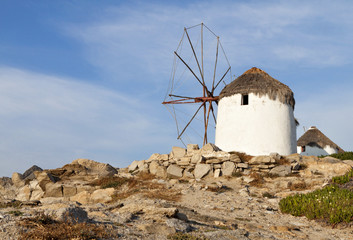 Old windmill at Mykonos island in Greece