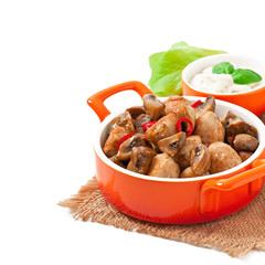 Sauteed chicken with mushrooms