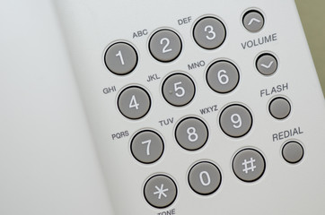 Close up view of  keypad of a dial up telephone