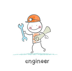 engineer comes with a key, and paper