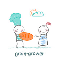 grain grower keeps the bread of flour