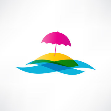abstract beach holiday icon